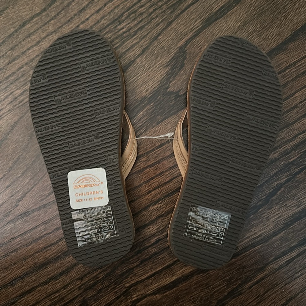 Kids braided leather rainbow flip flop - Picture 2 of 3